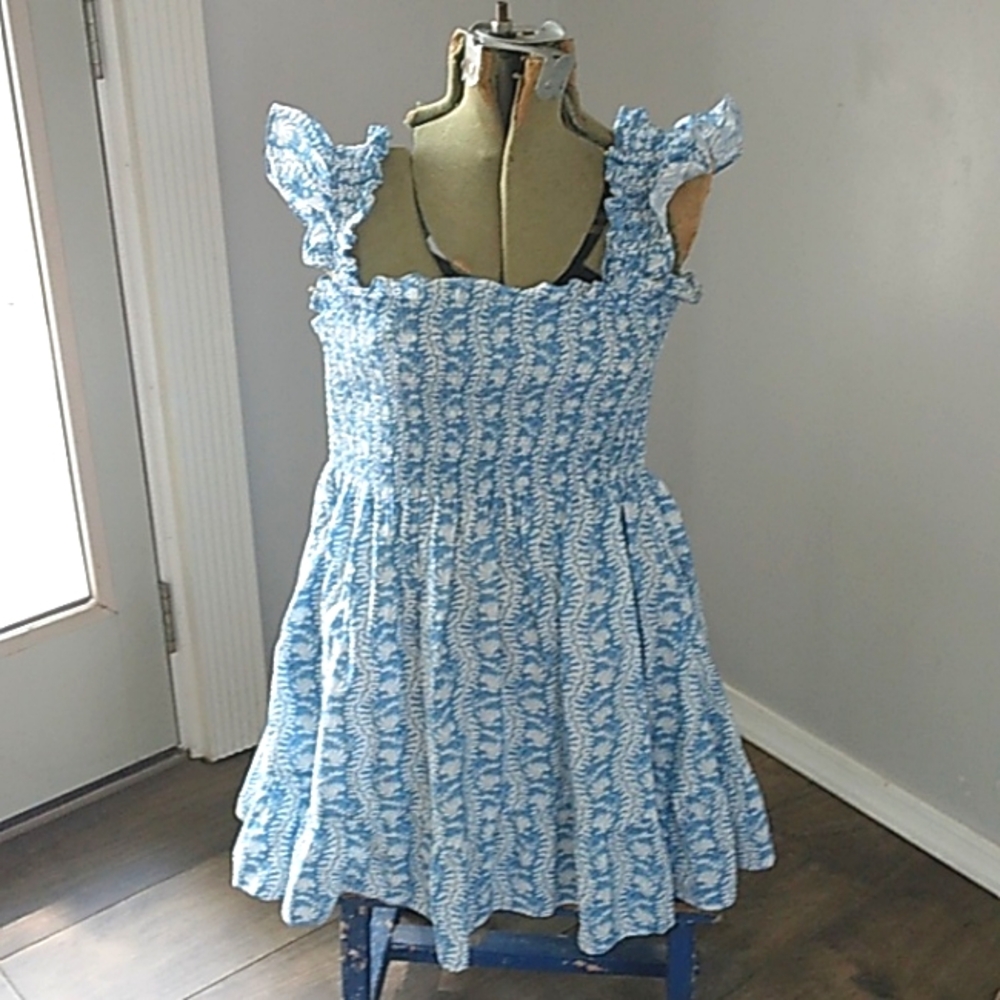 Blue and White Mini Dress